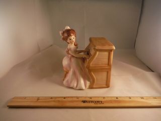Vintage Lefton China Girl On A Piano " Mozart Tune " Music Box