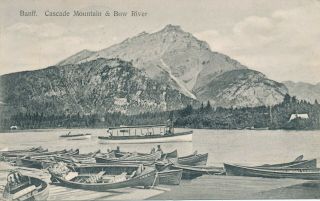 Banff Ab – Cascade Mountain And Bow River - 1910