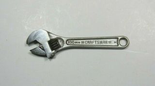 Vintage Craftsman 4 " 100mm Adjustable Wrench No.  44601 Tool Made In Usa
