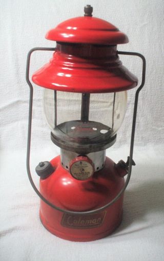 Vintage 1958 Coleman Red 200a Sunshine Of The Night Lantern Red Letter C8 Globe