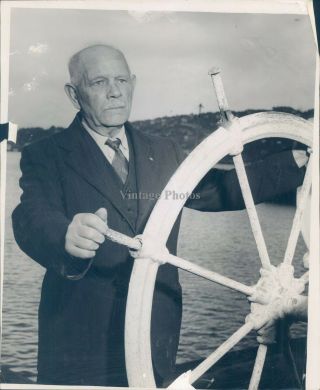 1947 Press Photo Portrait Captain Wc Sorensen Master Mariner Ship Denmark 8x10