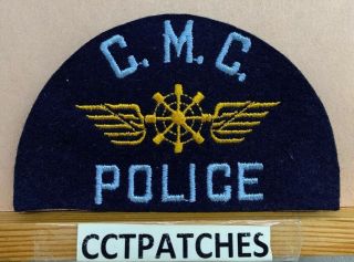Vintage Central Michigan College Cmc Police Felt Shoulder Patch