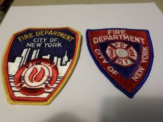 2 Different Fdny York City Fire Department Patch Shoulder Uniform