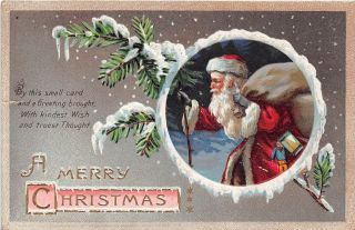 B7/ Santa Claus Postcard Christmas Cleveland Ohio 1910 Toys Gold 15