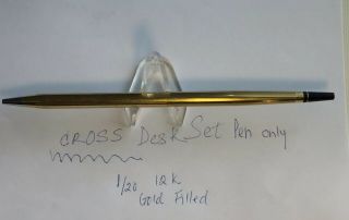 Cross Desk Set Ballpoint Blue Pen Replacement - 1/20 12 K Gold Filled