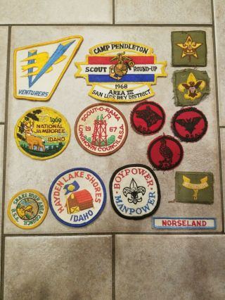 Vintage Boy Scouts Patches / Insignia / Camp Pendleton 1968 & Other Ast.