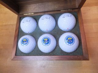 Official George Bush Presidential Seal White House Golf Balls - Wood Box Set 6