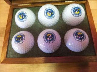 Official George Bush Presidential Seal White House Golf Balls - wood Box set 6 5