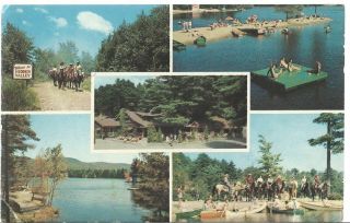 1963 Hidden Valley Dude Ranch Lake Luzerne York Advertising Postcard