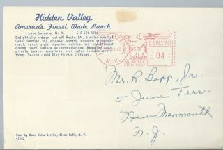 1963 HIDDEN VALLEY Dude Ranch Lake Luzerne York Advertising Postcard 2