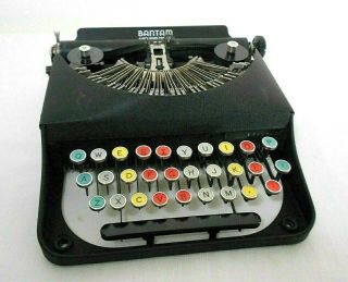 1938 Remington Bantam Portable Typewriter,  With Case,  Colored Keys