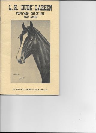 L H Dude Larsen Postcard Check List And Guide Shows Number 1 Thru 54 1979 Book
