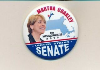 2010 Martha Coakley For Us Senate 2 1/4 " Cello Massachusetts Ma Campaign Button