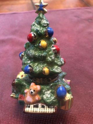 Limoges France Trinket Box Christmas Tree W/gifts