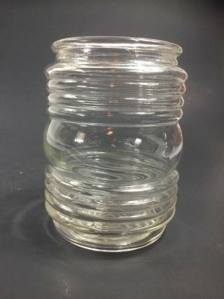 Vintage Glass Light Globe Jelly Jar Clear Ribbed Porch Industrial Porch