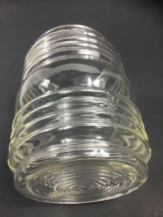Vintage Glass Light Globe Jelly Jar Clear Ribbed Porch Industrial Porch 3