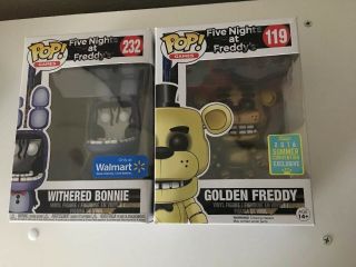 Five Nights At Freddy’s Pop Golden Freddy,  Withered Bonnie