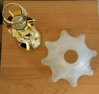 Partylite Paragon Brass Finish Spiral Tealight Lamp & Opaque Handkerchief Shade 3
