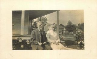Real Photo Postcard Robert & Catherine R Sadler At Home,  Hudson,  Michigan 1912