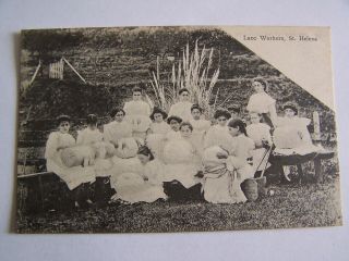 Vintage Postcard Lace Workers St Helena Ascencion Island By T Jackson