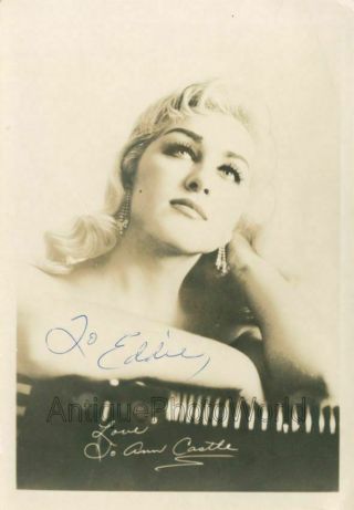 Jo Ann Castle Honky Tonk Piano Player Hand Signed Autograph Vintage Music Photo