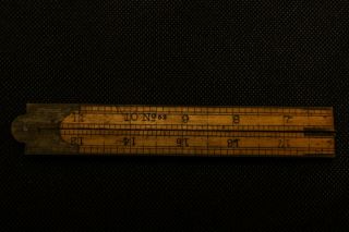 Vintage Stanley Boxwood No.  52 Wood And Brass Folding Rule,  Ruler,  24 "