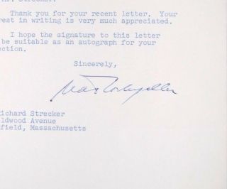 1960 NELSON ROCKEFELLER AUTOGRAPH PSA DNA signature political RICHARD STRECKER 2