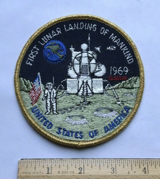 First Lunar Landing Of Mankind 1969 Nasa Usa Moon Mission Souvenir 4 " Patch