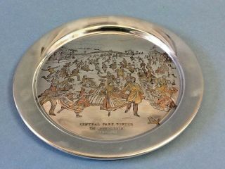 The Danbury Plate Currier & Ives 1973 Central Park,  Winter W/box;