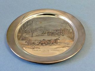 The Danbury Plate Currier & Ives 1976 American Winter - Evening W/box;