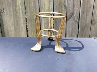 Vintage Brass Sphere Ball Candle Stand Holder " India "
