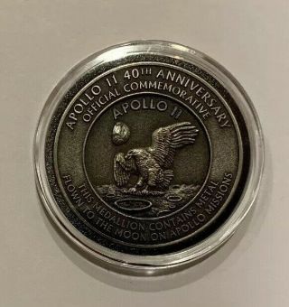 30th & 40th Anniversary Apollo 11 Flown Metal Commemorative Medallions 7