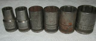 6 Piece Craftsman - Be Socket Set 12 Point 1/2 " Drive Britain Usa 1931 - 1947