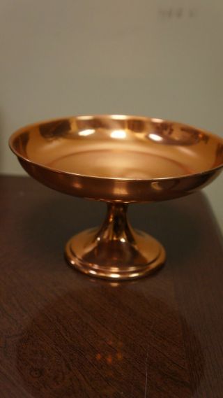 Vintage Copper Footed 7 " X 4 " Compote/pedestal/candy Dish