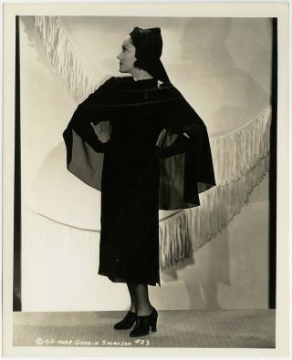 Hollywood Style Icon Gloria Swanson Vintage 1937 Fashion Portrait Photograph
