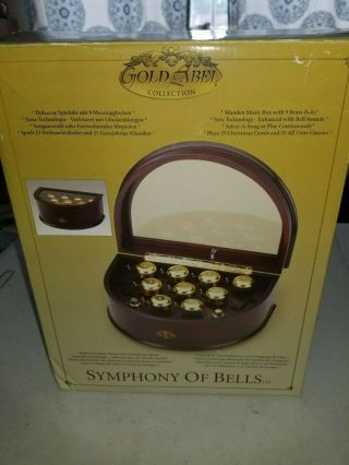 MR.  CHRISTMAS GOLD LABEL SYMPHONY OF BELLS WOODEN MUSIC BOX 50 SONGS RARE 8