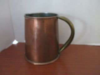 Vintage Copper & Brass Over Stainless Steel 4 " Syrup Pitcher Pouring Container