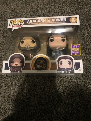 Funko Pop Lord Of The Rings Aragorn & Arwen 2 - Pack 2017 Summer Convention