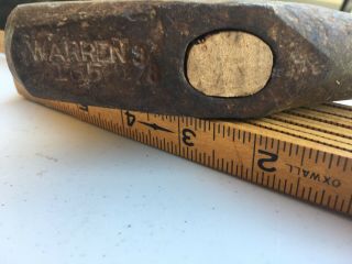 Vintage WARREN 165 Blacksmith/Anvil 3/8” Tapered Round Punch Hammer 1lb 13.  3 Oz 4