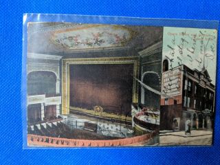 Postcard Opera House And Interior Clinton Iowa C1910 B - 2