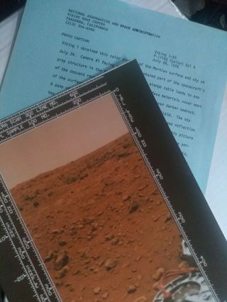 Viking - 1 Space Exploration Photos Of Mars W/ Nasa Documentation