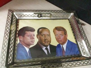 John F.  Kennedy,  Robert Kennedy & Martin Luther King Lighted And Framed Picture