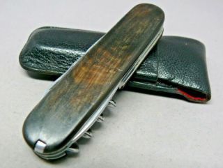 Victorinox 84mm Swiss Army Knife With Horn Scales In Case