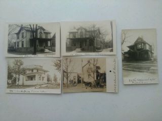 5 Real Photo Postcards 1909 Homes With Addresses In Peoria Illinois