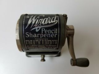 Vintage Wizard Pencil Sharpener Complete Green Great Usa