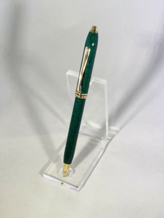 Vintage Cross Townsend Green Marble Lacquer Ballpoint Gold Trim