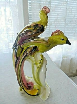 Vintage Exotic Tropical Birds Figurine Ceramic/porcelain Bright Colors Mcm