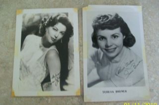 Ava Gardner Teresa Brewer Vintage Photographs Autographed 5 1/2 X 3 1/2 Inch