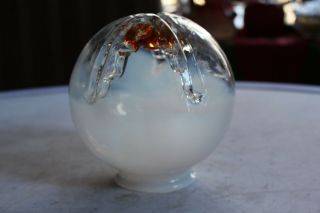 Murano Mazzega Glass Ball Globe Sphere Shade Vintage Mid Century Modernism