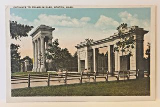 Old Postcard Ma Boston Entrance To Franklin Park Tichnor Bros B2